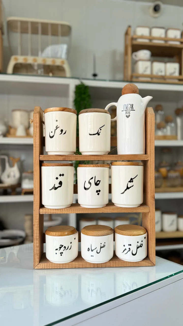 استند ۳ طبقه چوبی